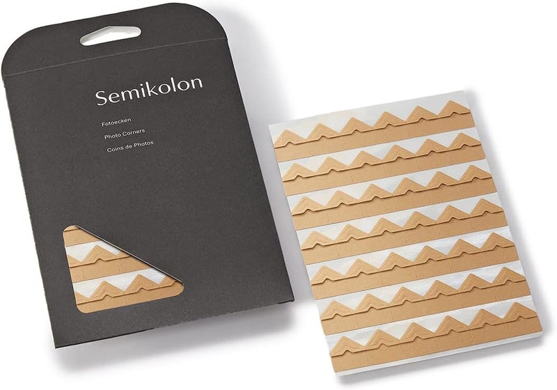 Semikolon - Self-Adhesive Photo Corners for Albums, 252 Pieces, Brown - Image 1